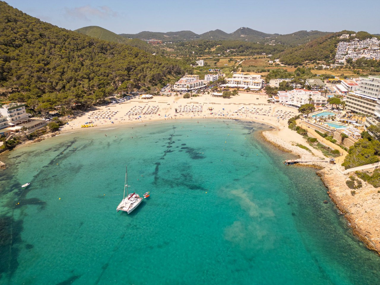 Cala Llonga Beach in Ibiza close to Luxury Villa Can Nemo
