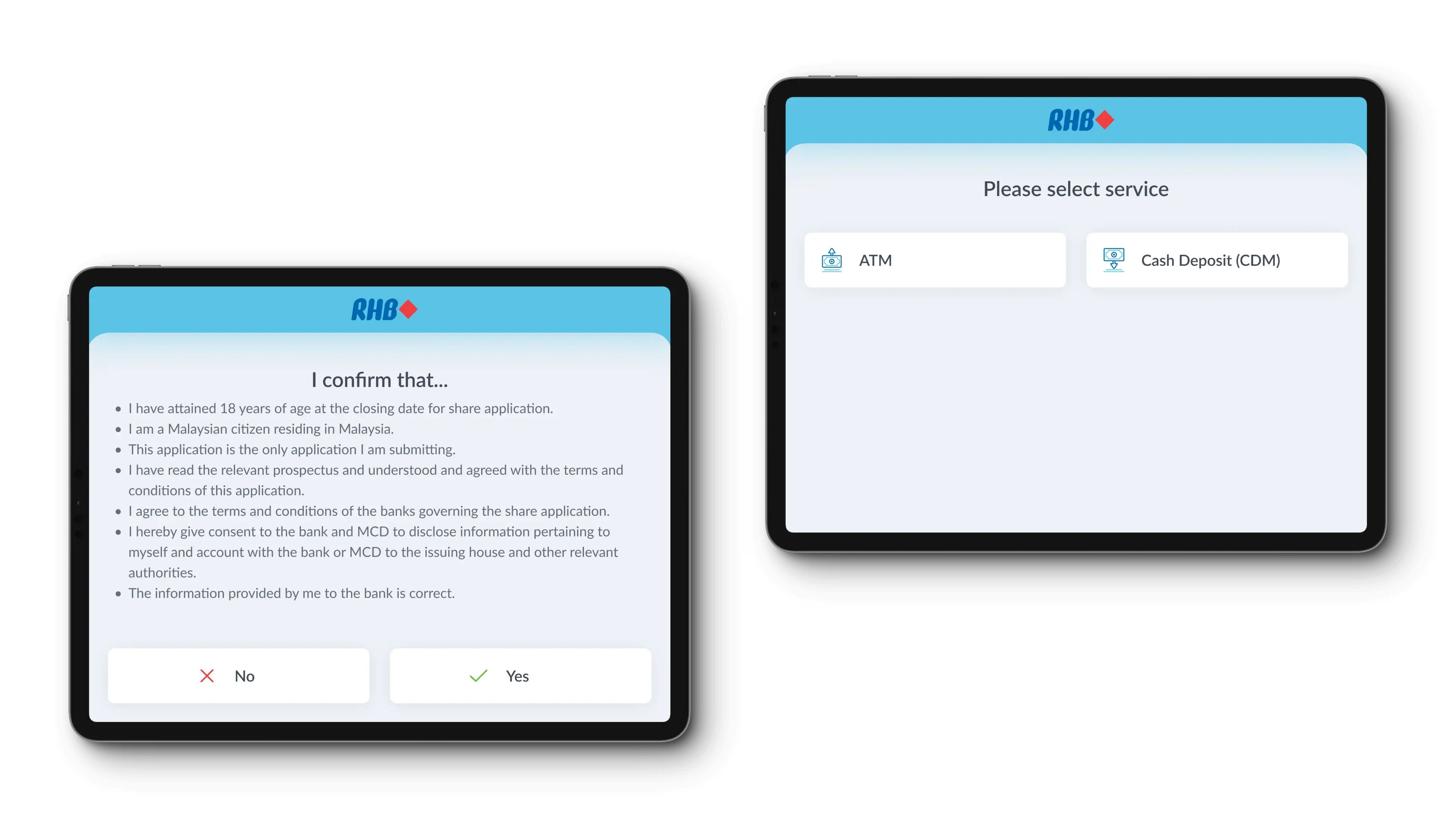RHB Bank's new ATM Interface.