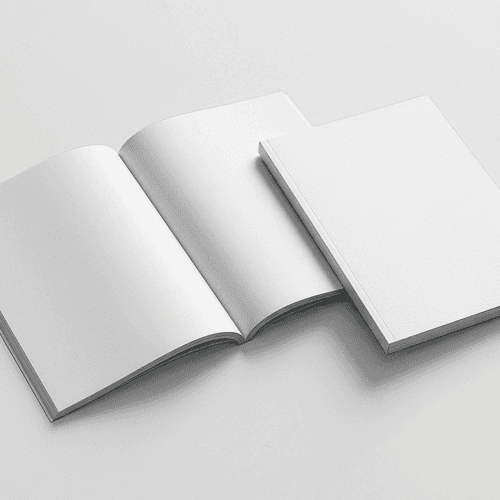 Magazine Mockup with Cover and Open Spread Pages