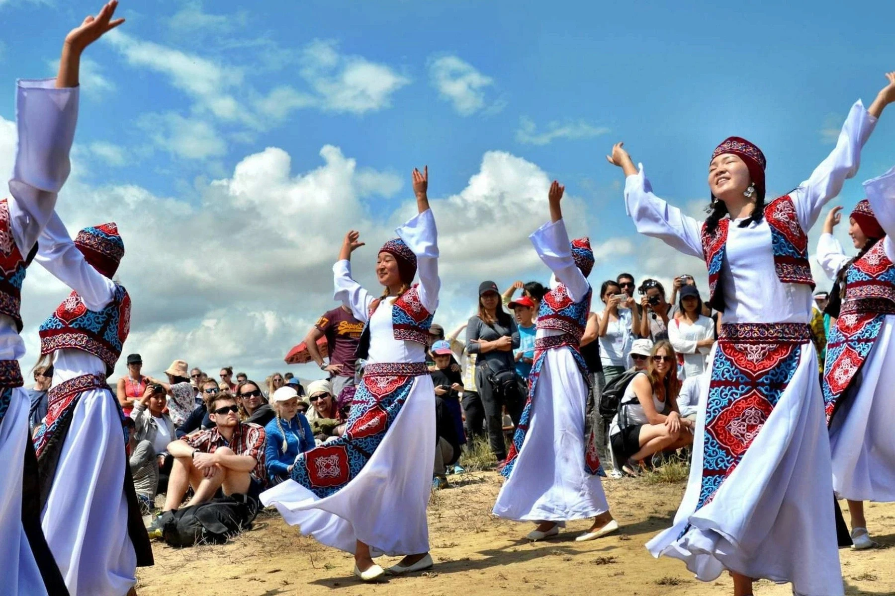 Traditional Kyrgyz dance performance outdoors