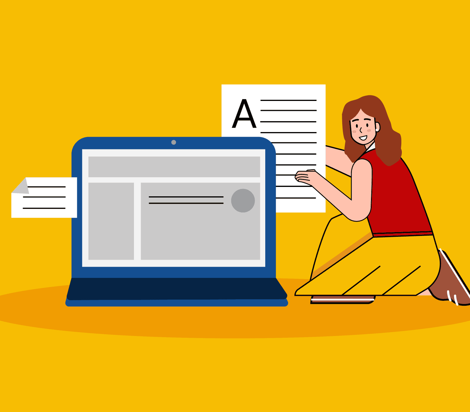 Illustration representing the history section of a thought pieces blog, focused on written ideas and long-form content.