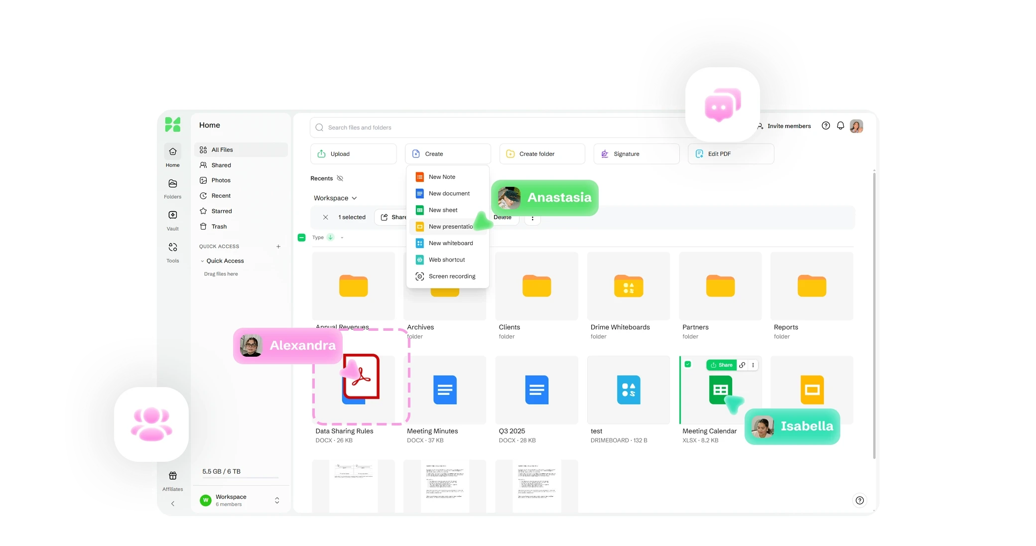 Drime Send & Track analytics interface