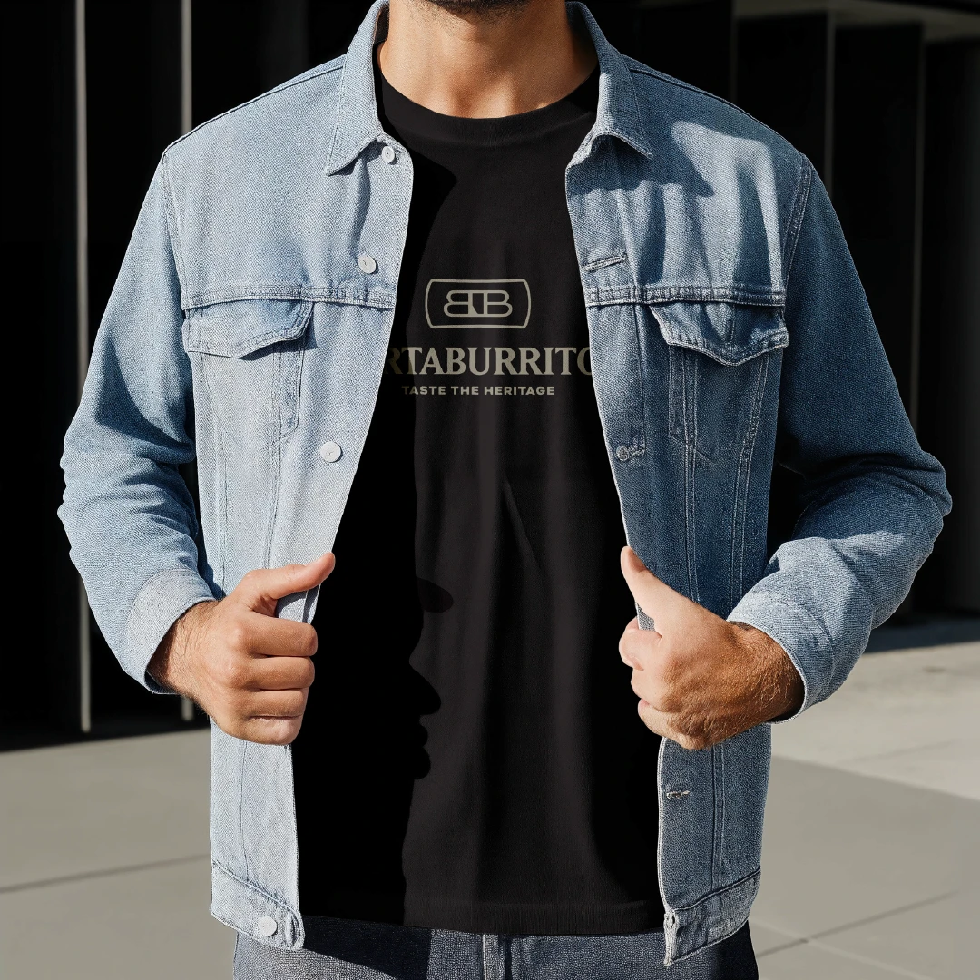 BertaBurritos branded apparel featuring the restaurant logo and custom staff uniform
