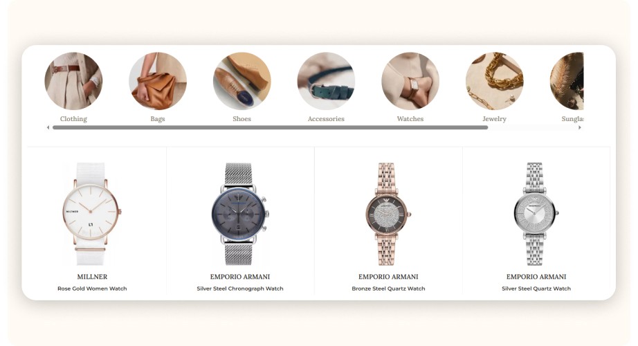 Online watch catalog
