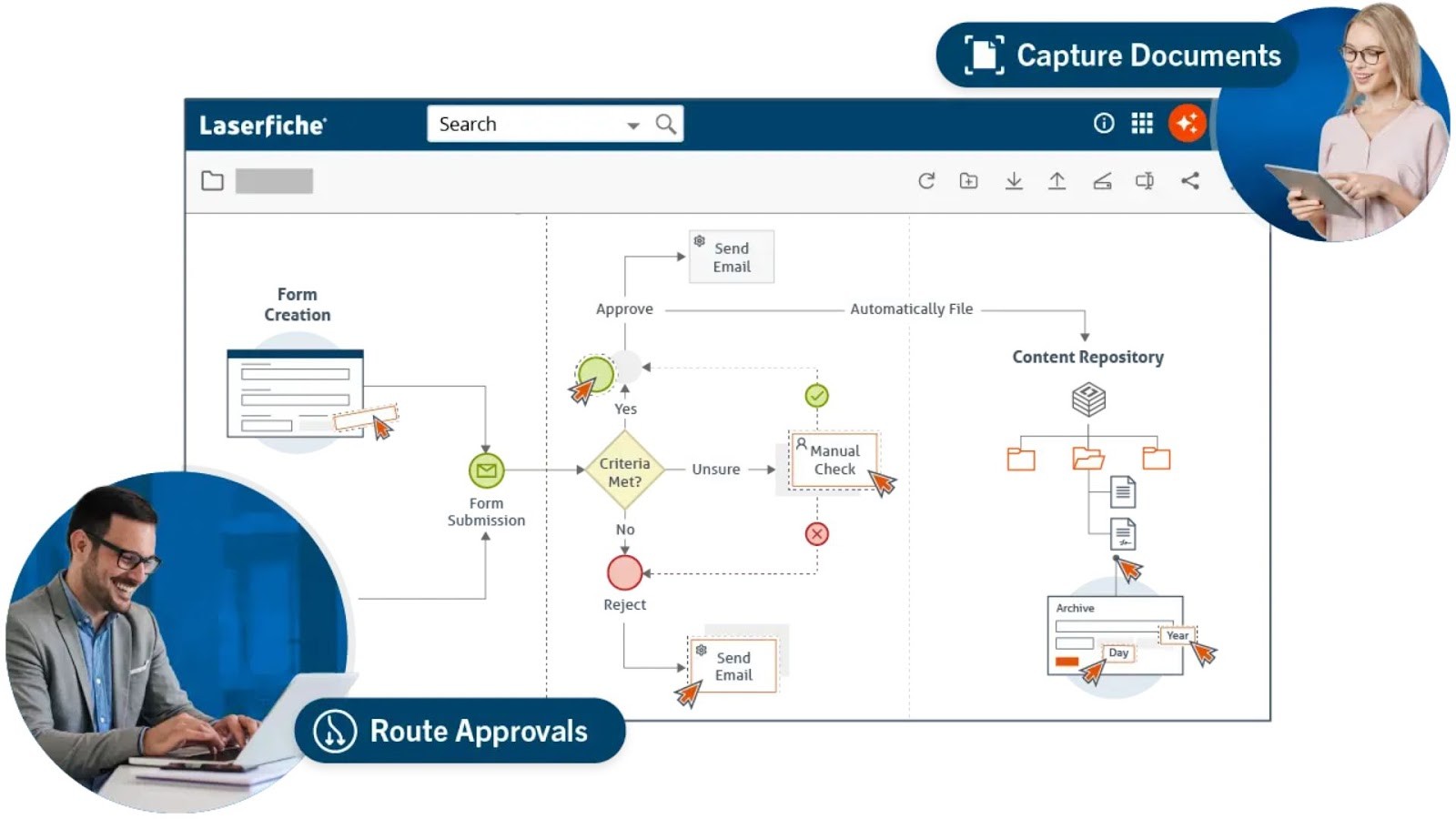 Laserfiche's business process automation workflow