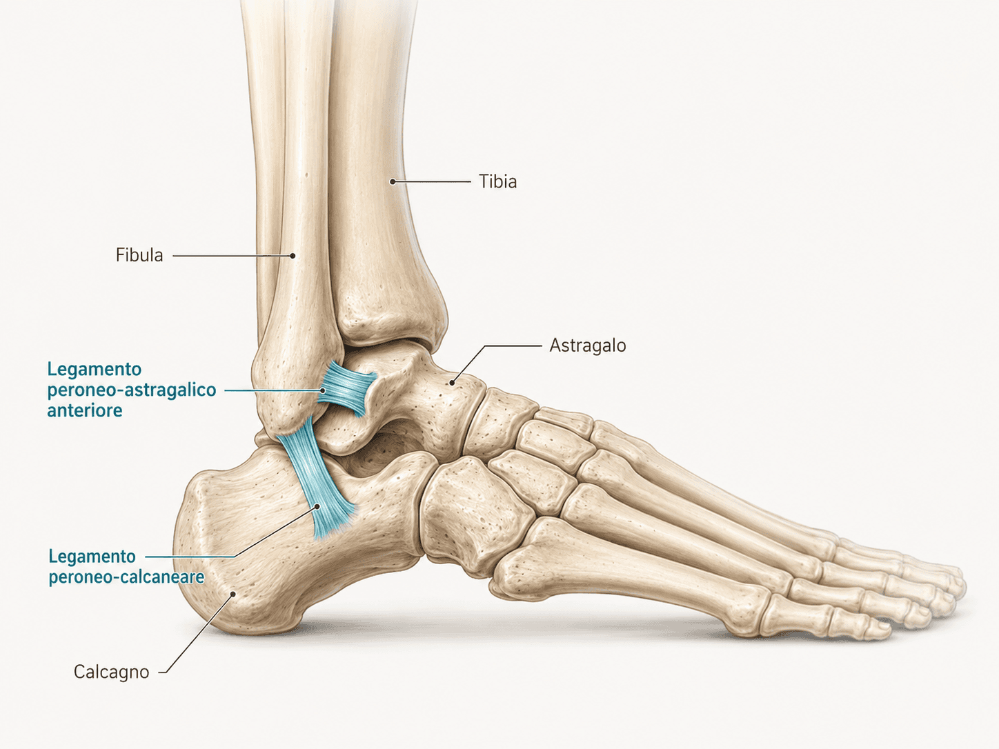 Anatomia dei principali legamenti laterali della caviglia