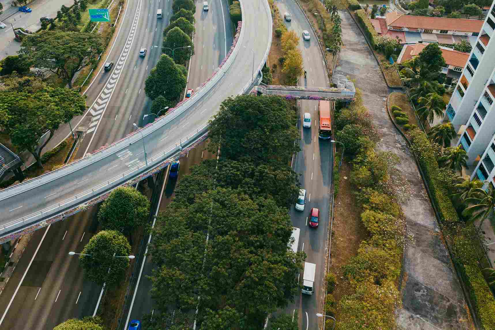 Overhead shot of a moving comapny truck