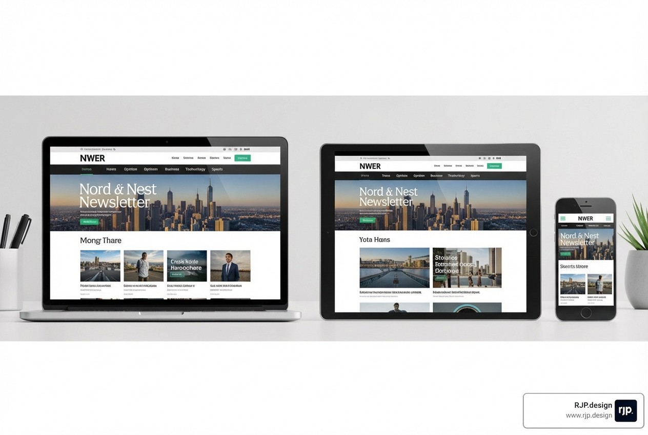 responsive website displayed on a laptop, tablet, and smartphone - cheap web design agency