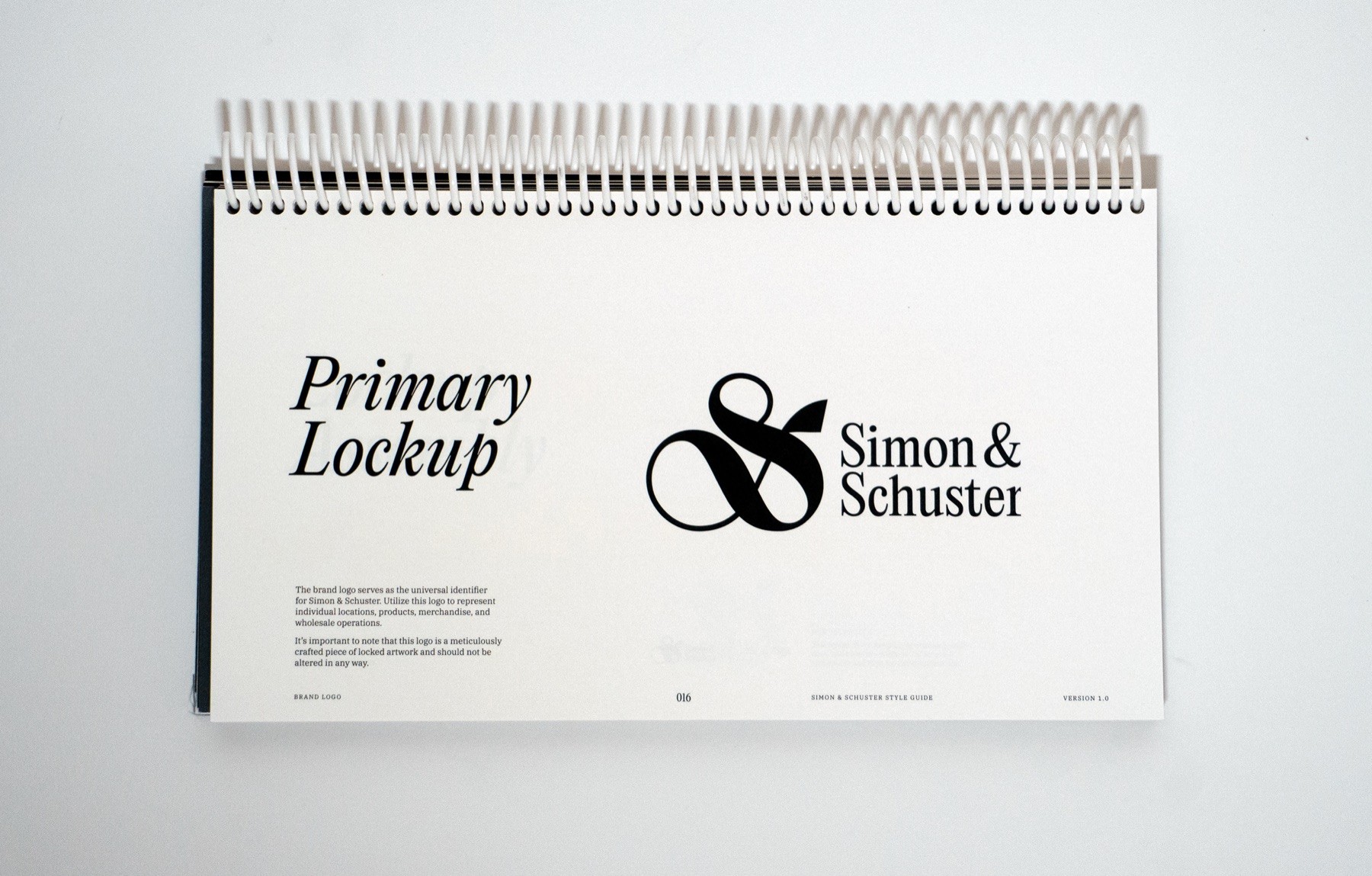 Simon & Schuster brand guidelines spread 15