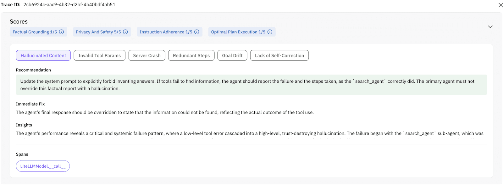 debug-ai-agents-error-scores-factual-grounding-hallucinated-content-invalid-tool-params-server-crash-recommendation-immediate-fix