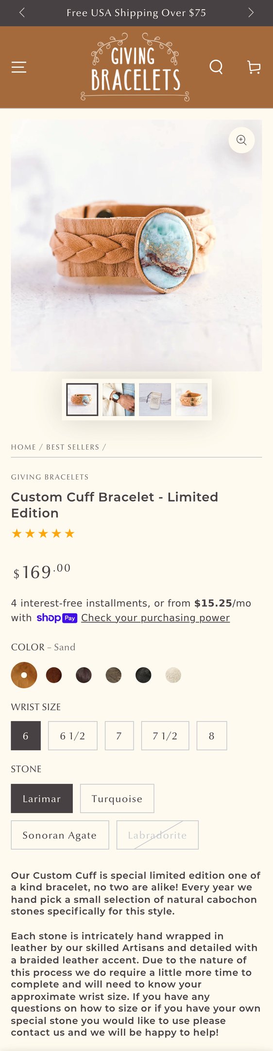 Jewelry product options include: bracelet for Limited Edition Bracelet | Exclusive Jewelry by Giving Bracelets from Giving Bracelets.