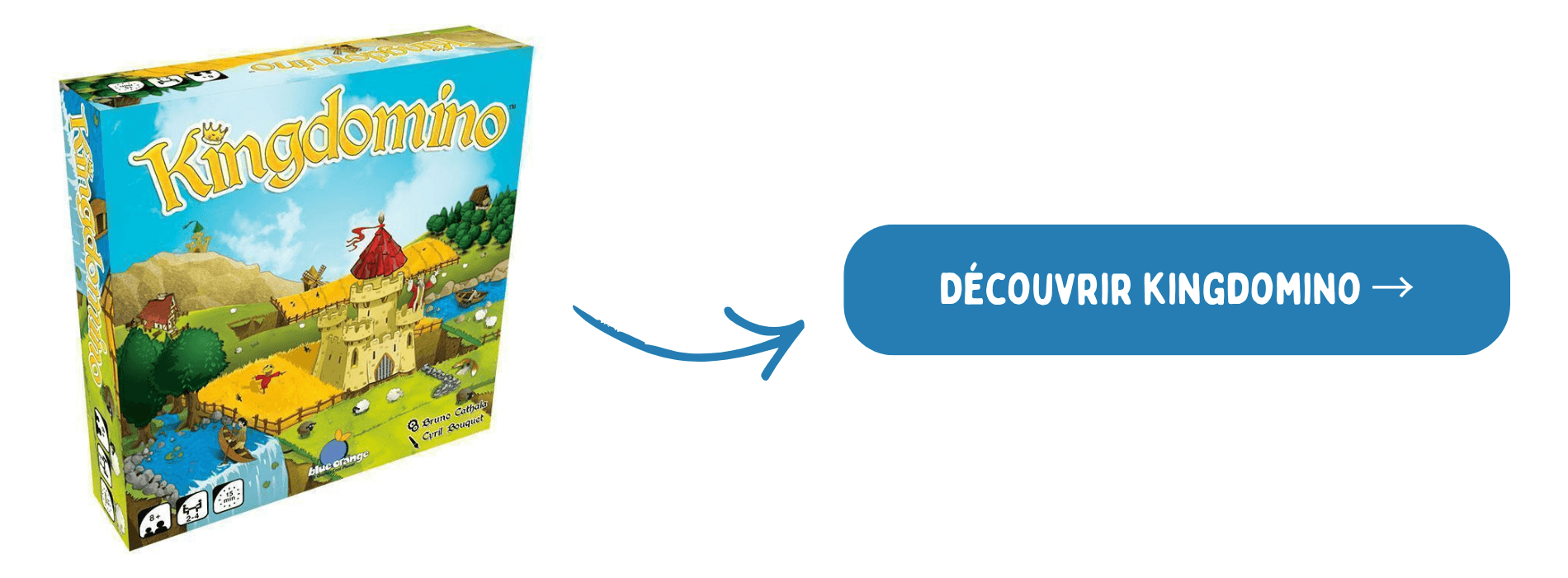 Kingdomino sur fond blanc avec bouton d'achat