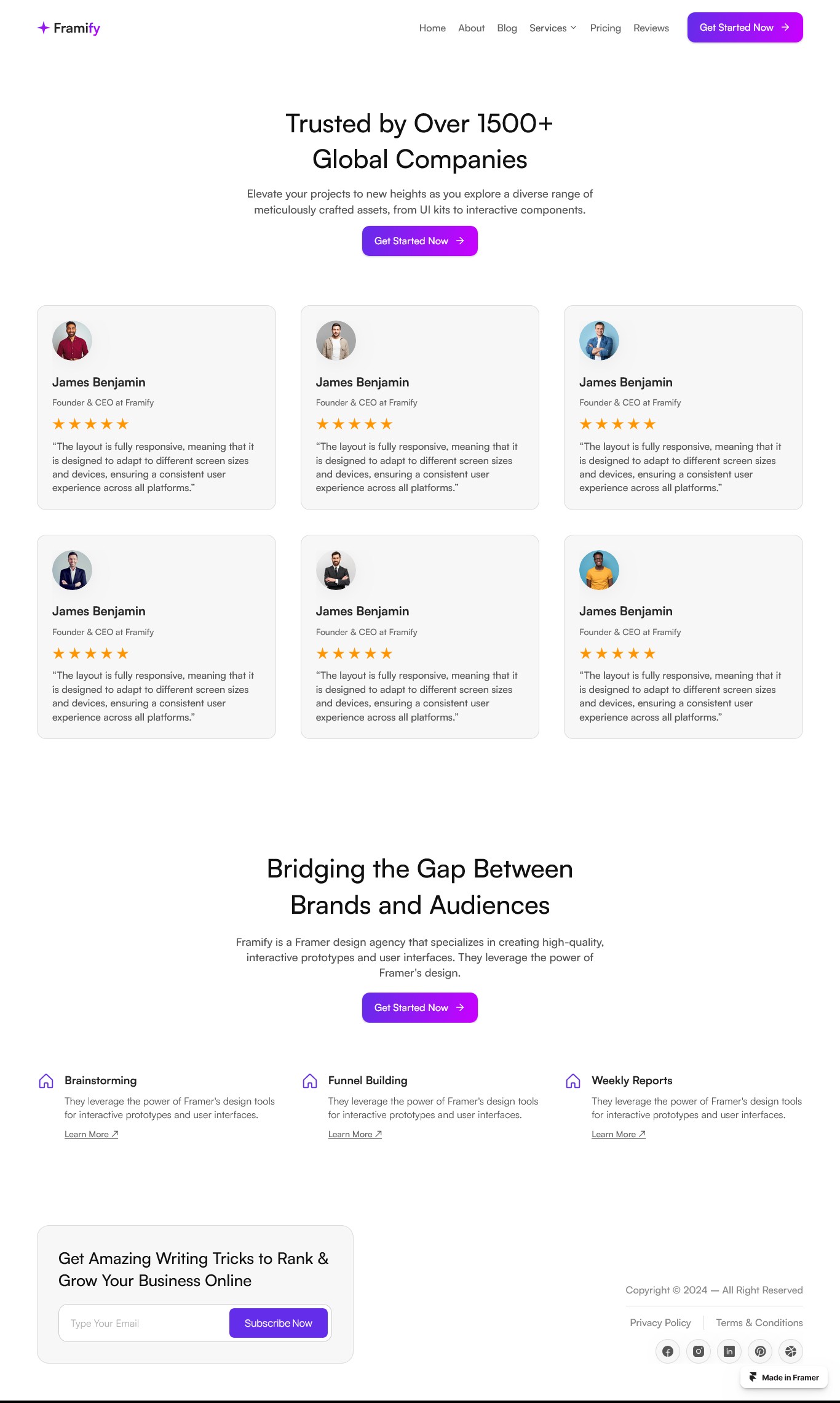 Framer Testimonial Page v9