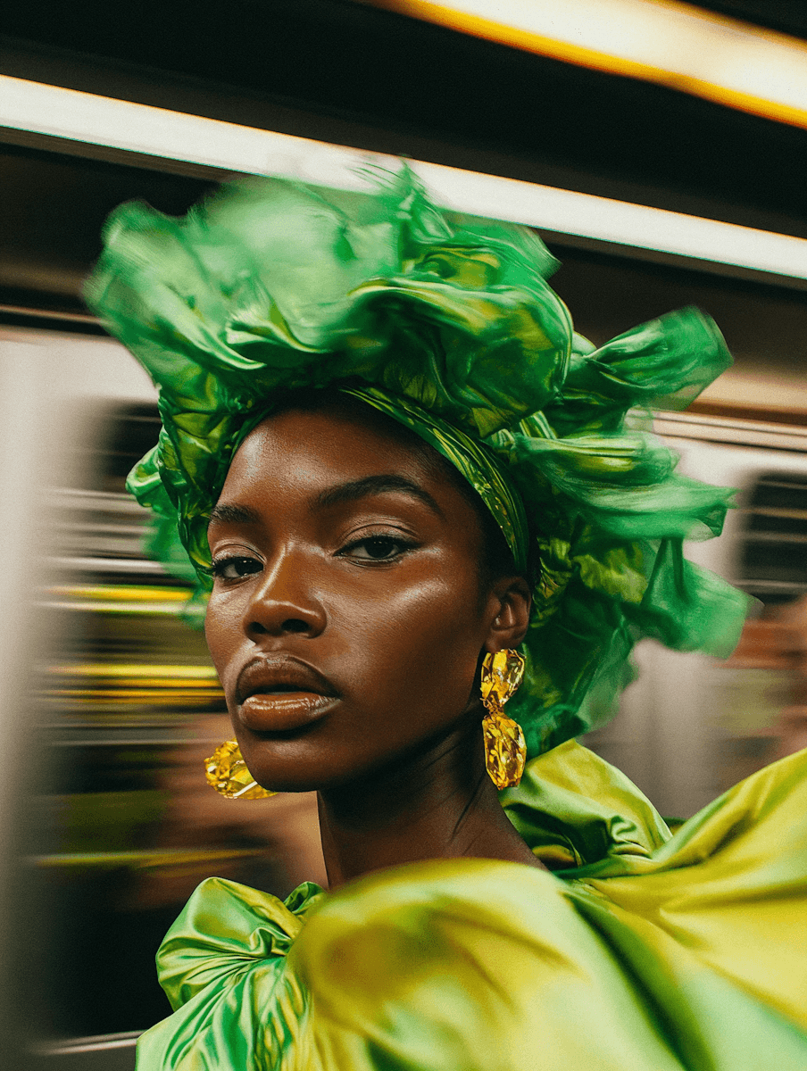 african woman luxury on blurred bg
