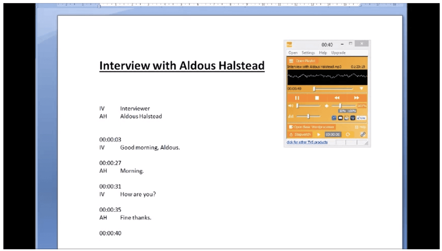 FTW Transcriber