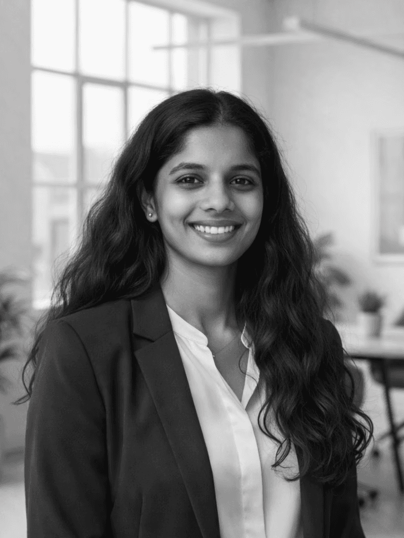Portrait of a man with short dark hair and a trimmed beard, dressed in a dark shirt, on a simple background.