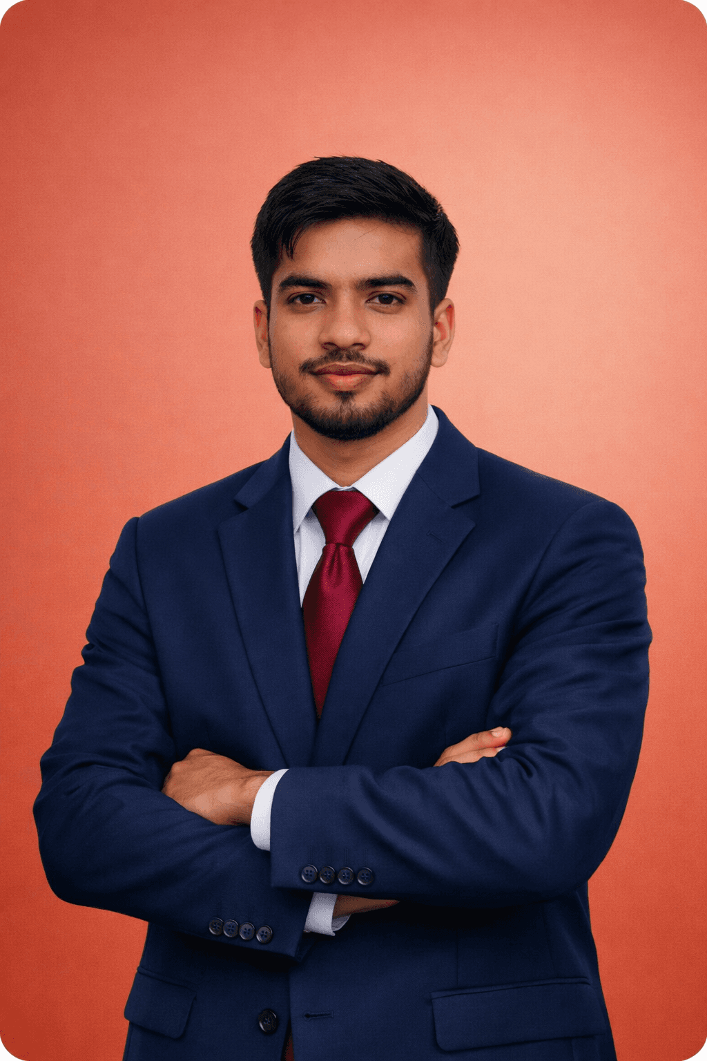 Asian woman in red light portrait