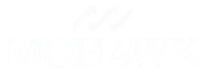 Logo of Mohawk, featuring a simple, modern design in white against a blue background.