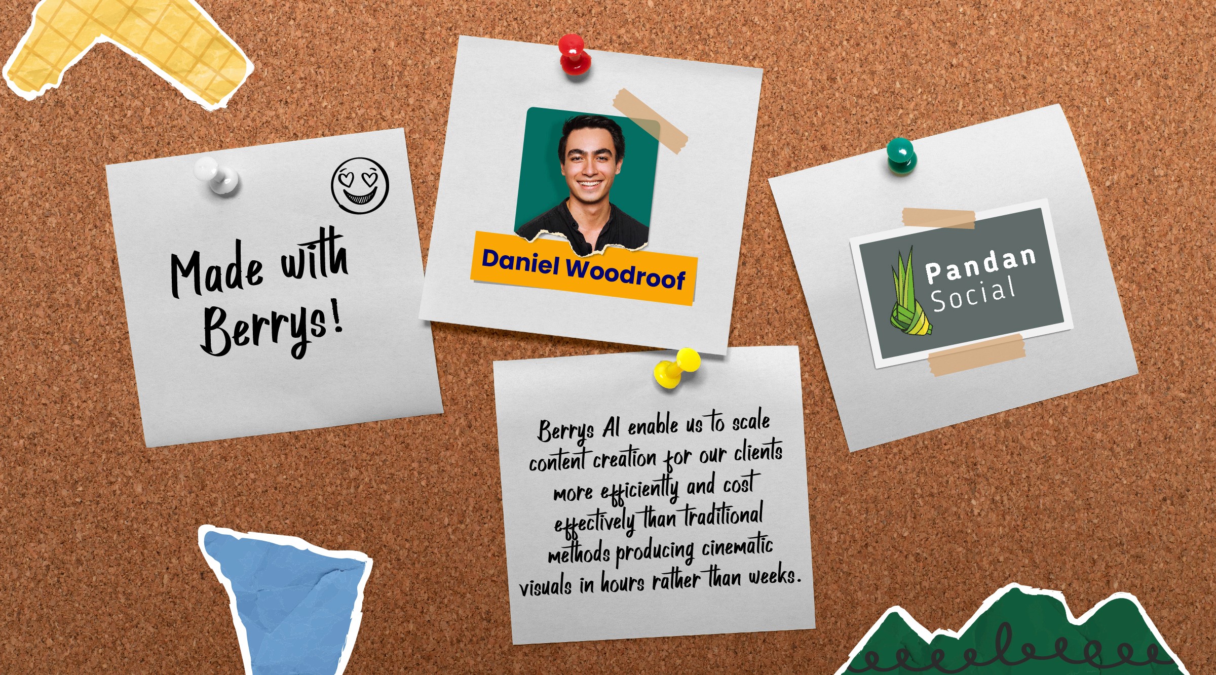 Two abstract organic shapes with vibrant gradient colors