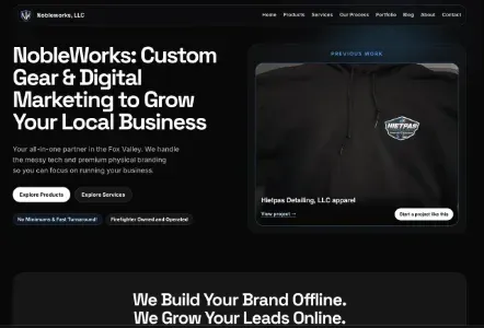 Nobleworks website showcase for Fox Valley businesses