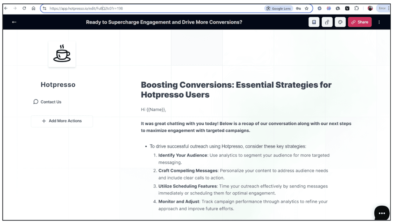 Image 11 -&nbsp; Open your Hotpresso Page