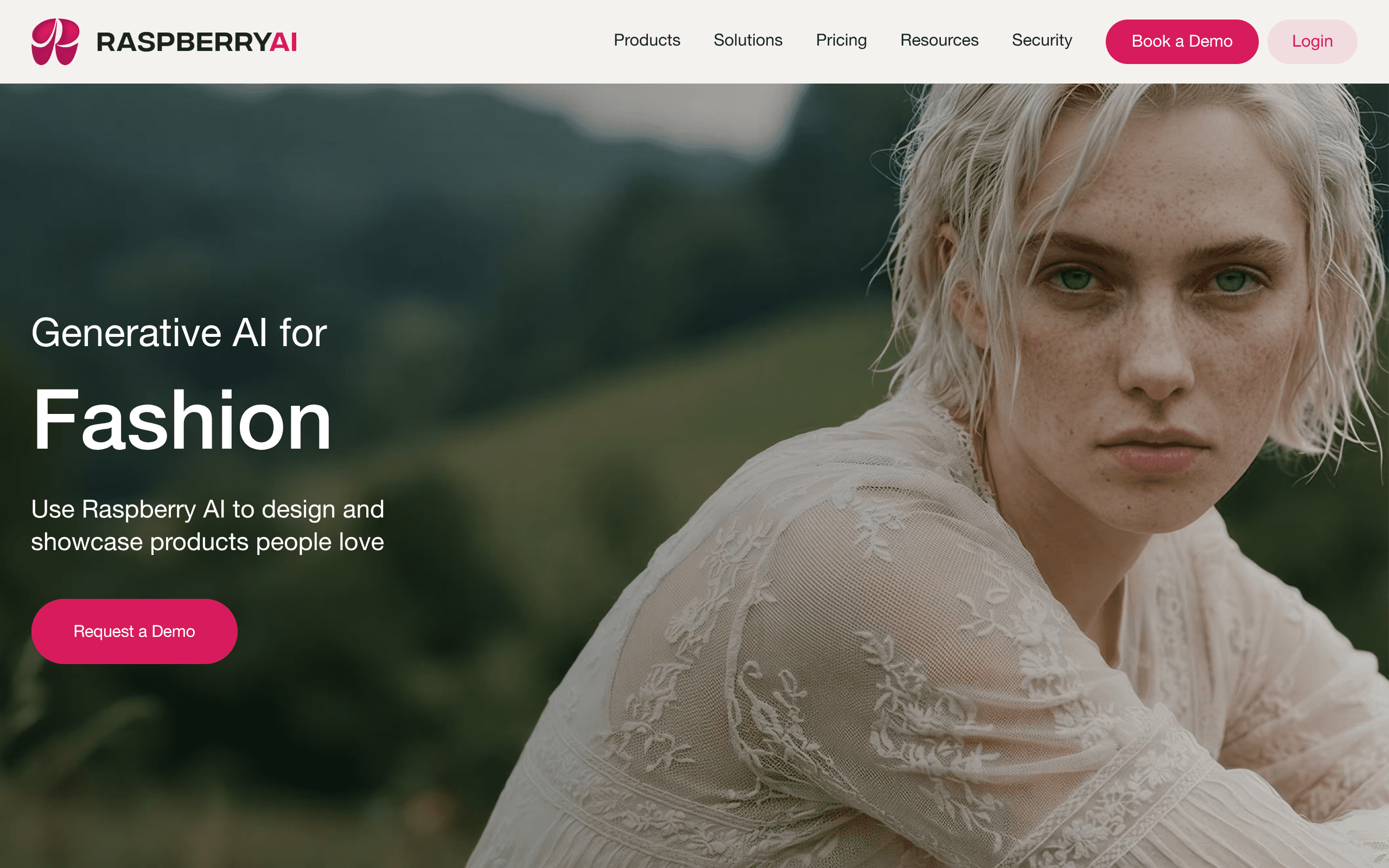 Raspberry AI generative AI for fashion design homepage
