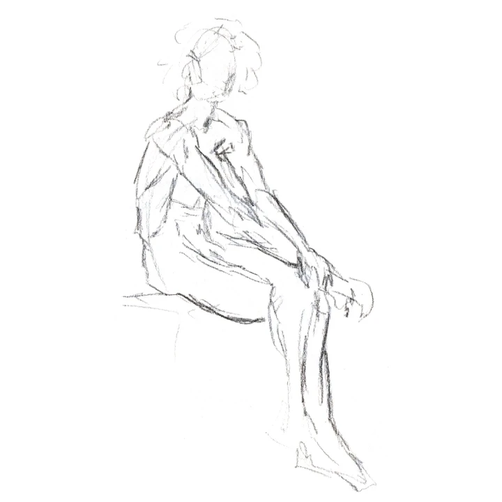 Life drawing of a sitting man