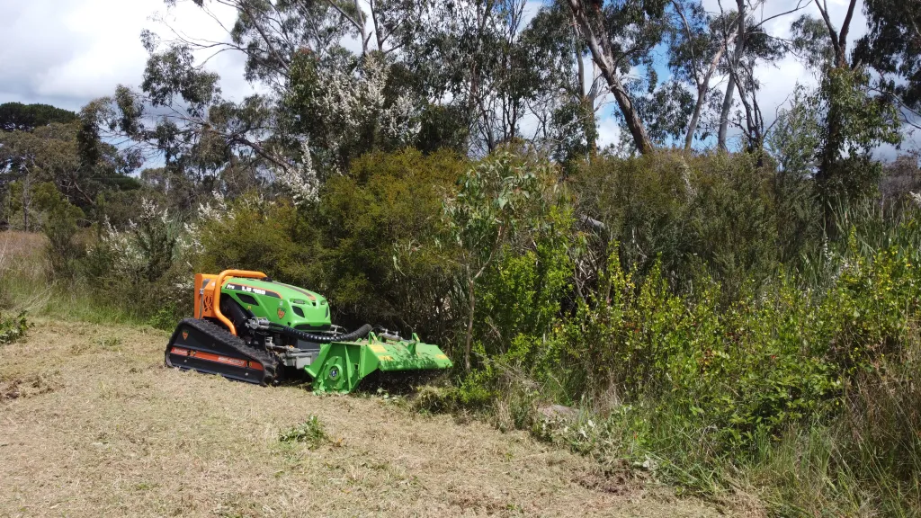 Mowing large paddocks with a remote-controlled mower