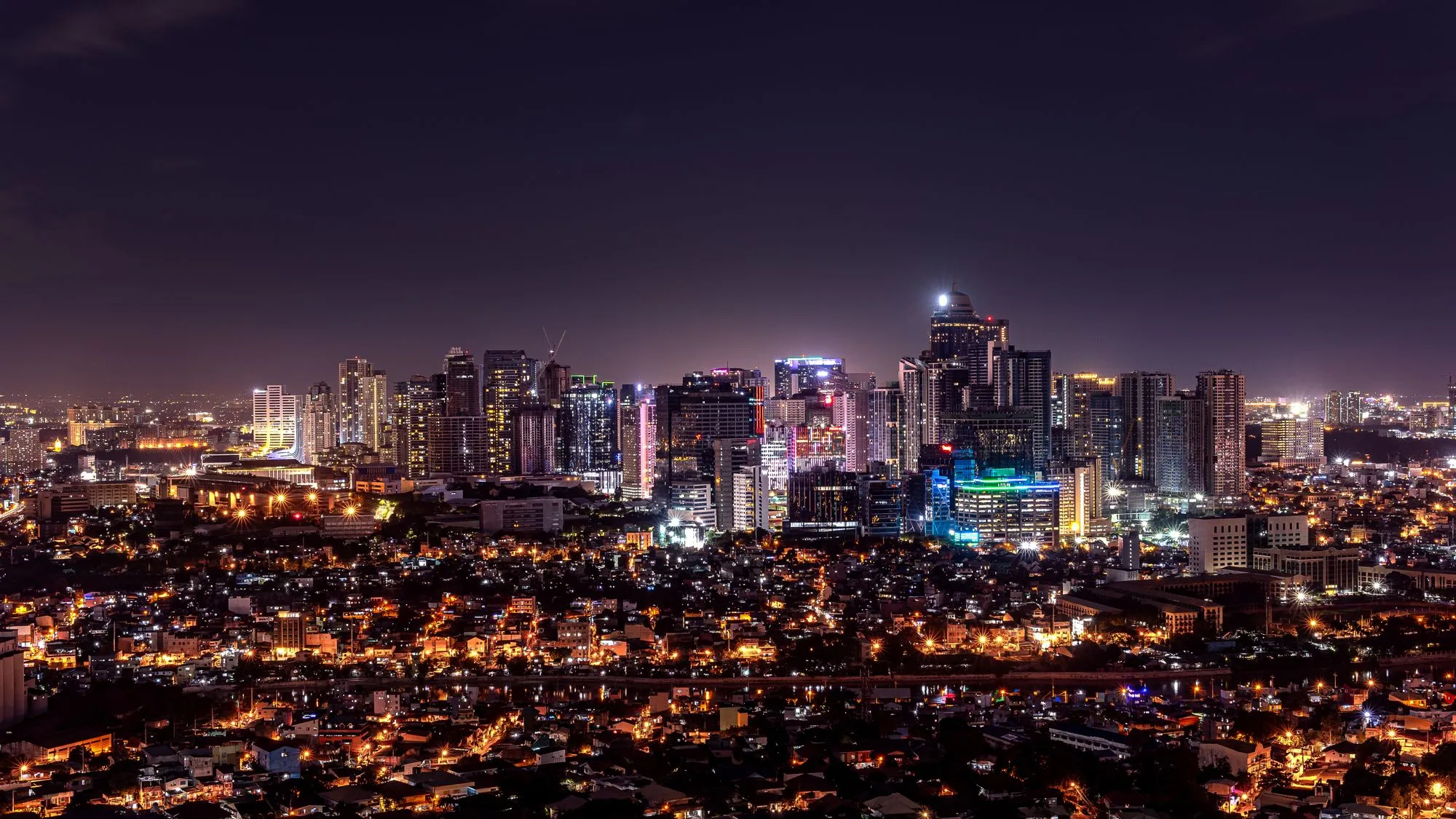 Skyscrapers of Makati Metro Manila at Night