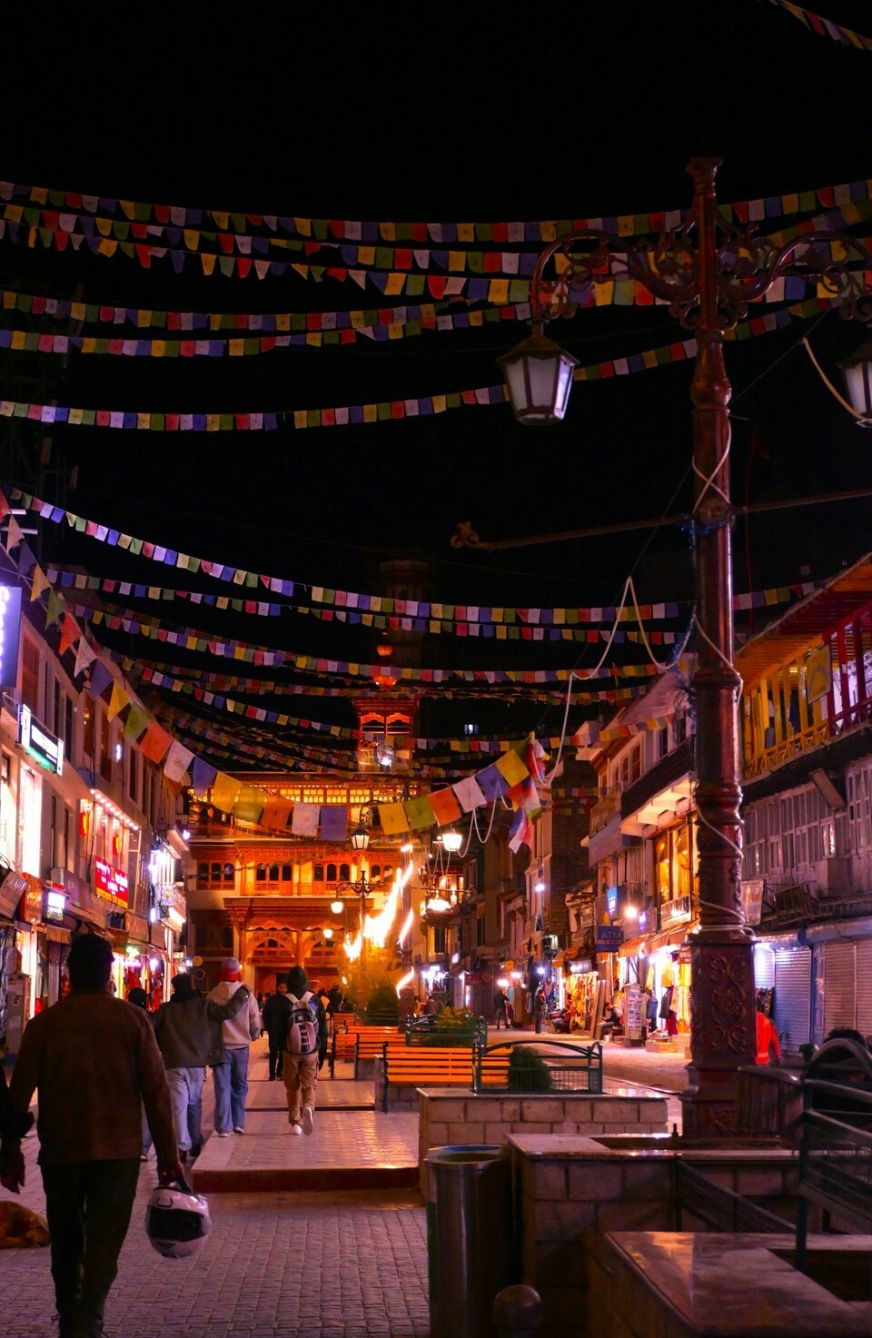 Leh market at night