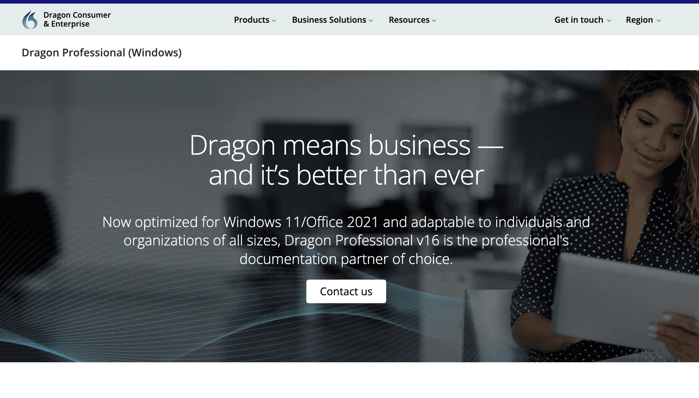 Dragon Dictation Professional Homepage