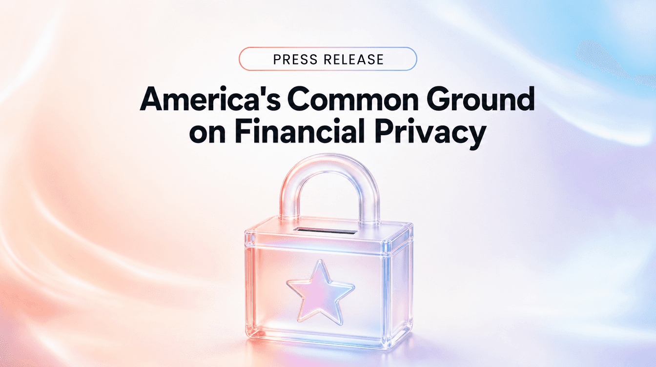 Cover of the financial privacy survey report: glass padlock with title America's Common Ground on Financial Privacy