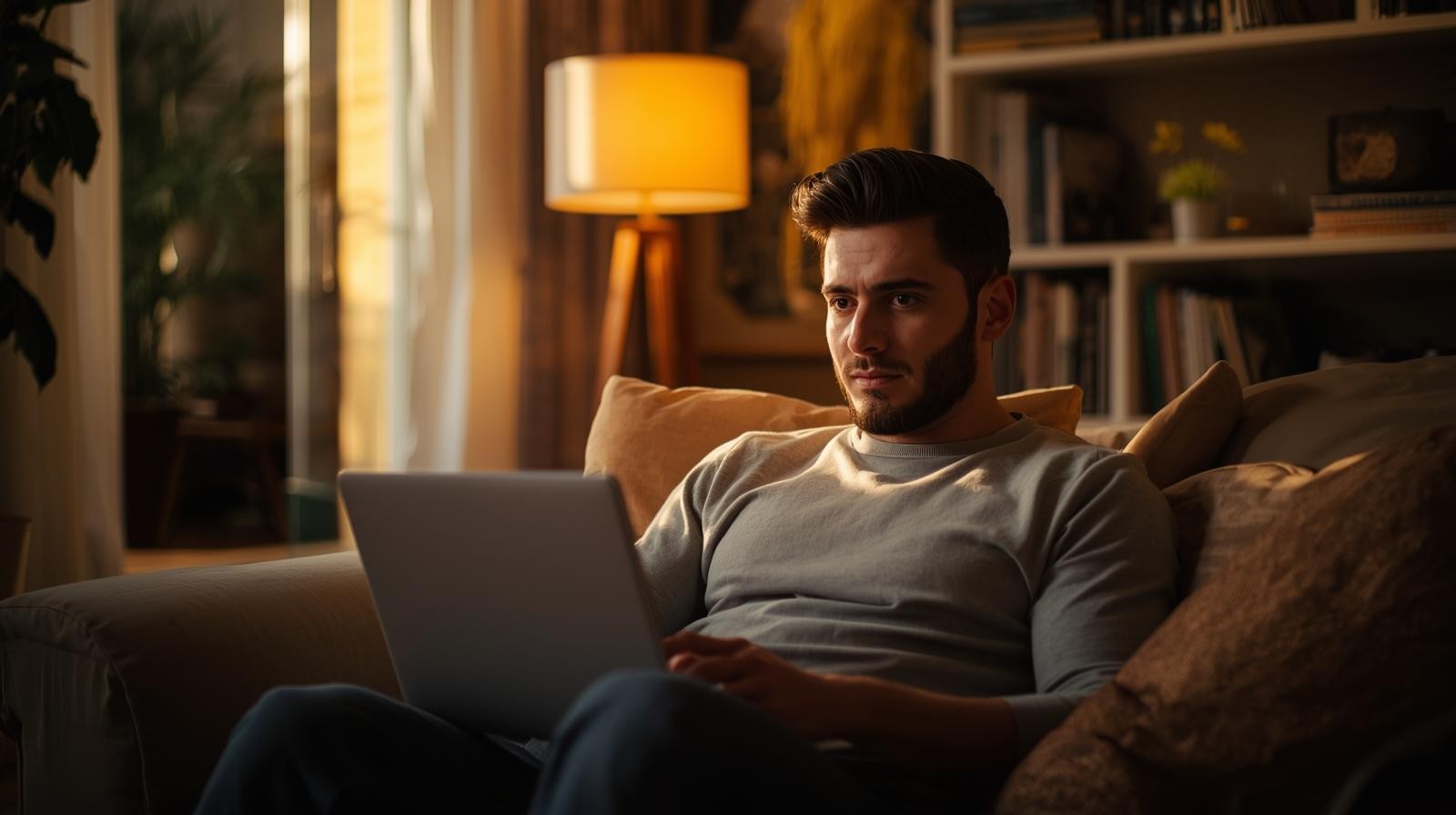 A potential volunteer browsing a nonprofit website late at night at home.
