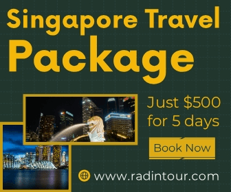 Singapore travel package banner design