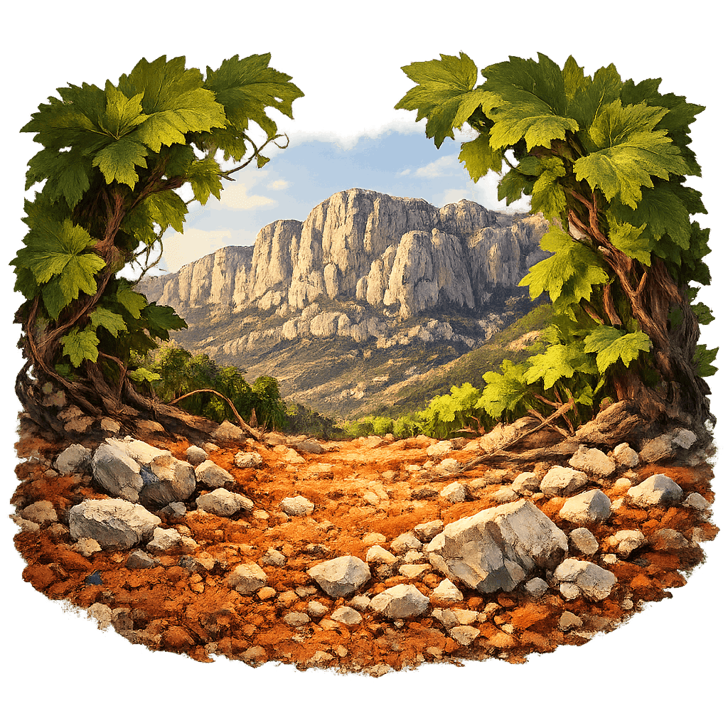 Detailed graphic of the Montsant wine region.