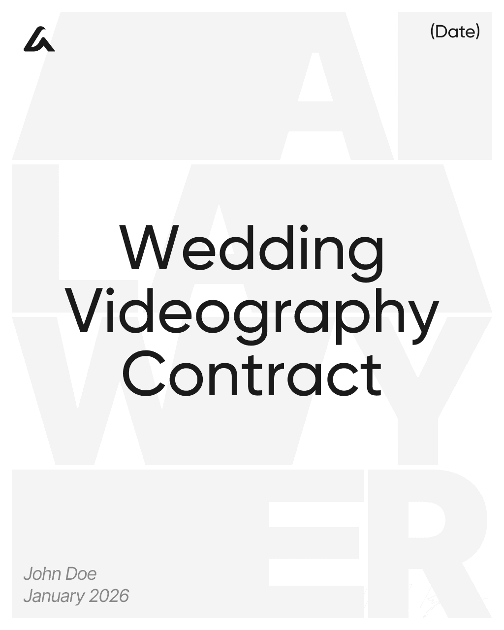 Wedding Videography Contract