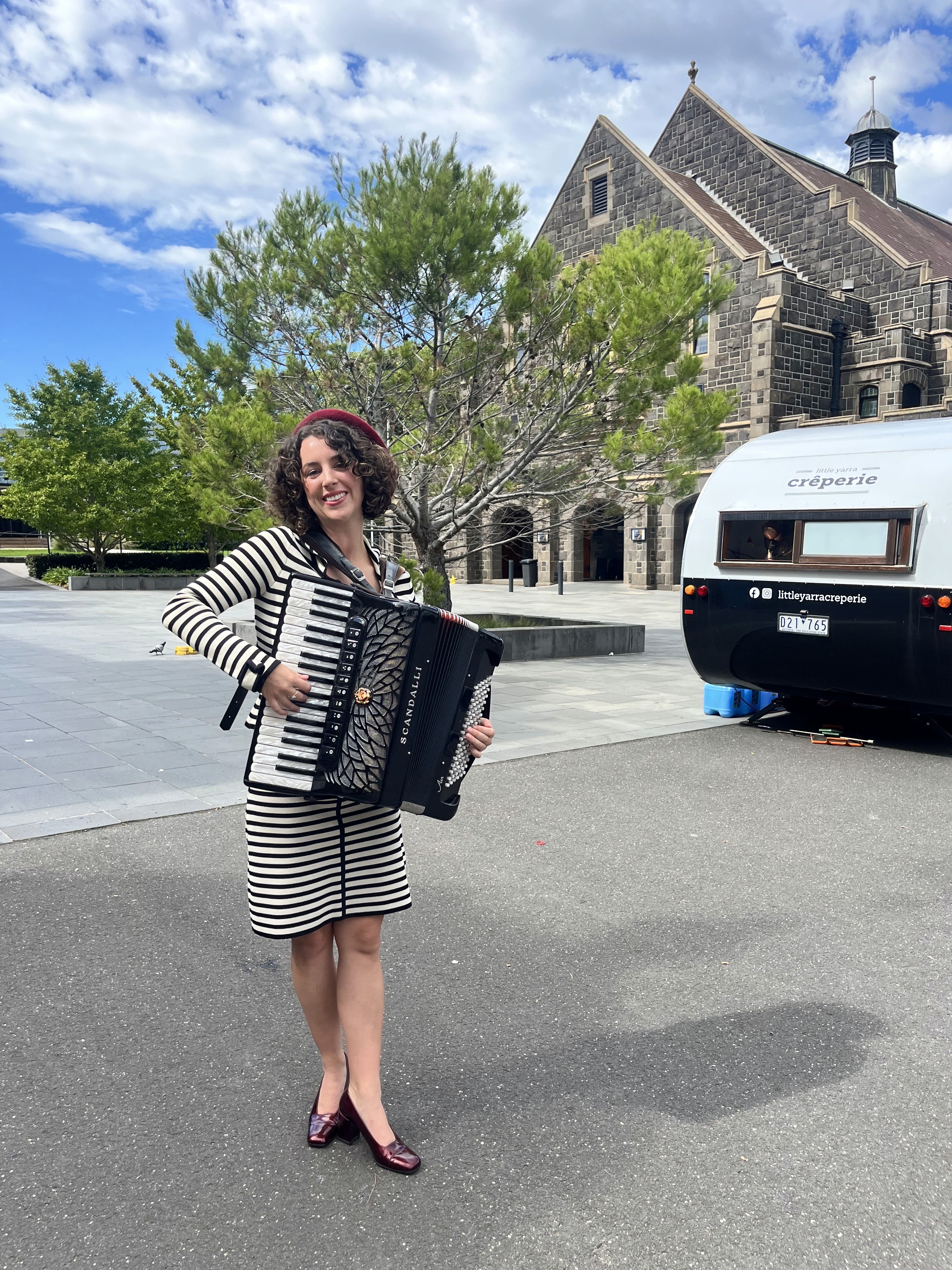 Lucy performing her accordion.