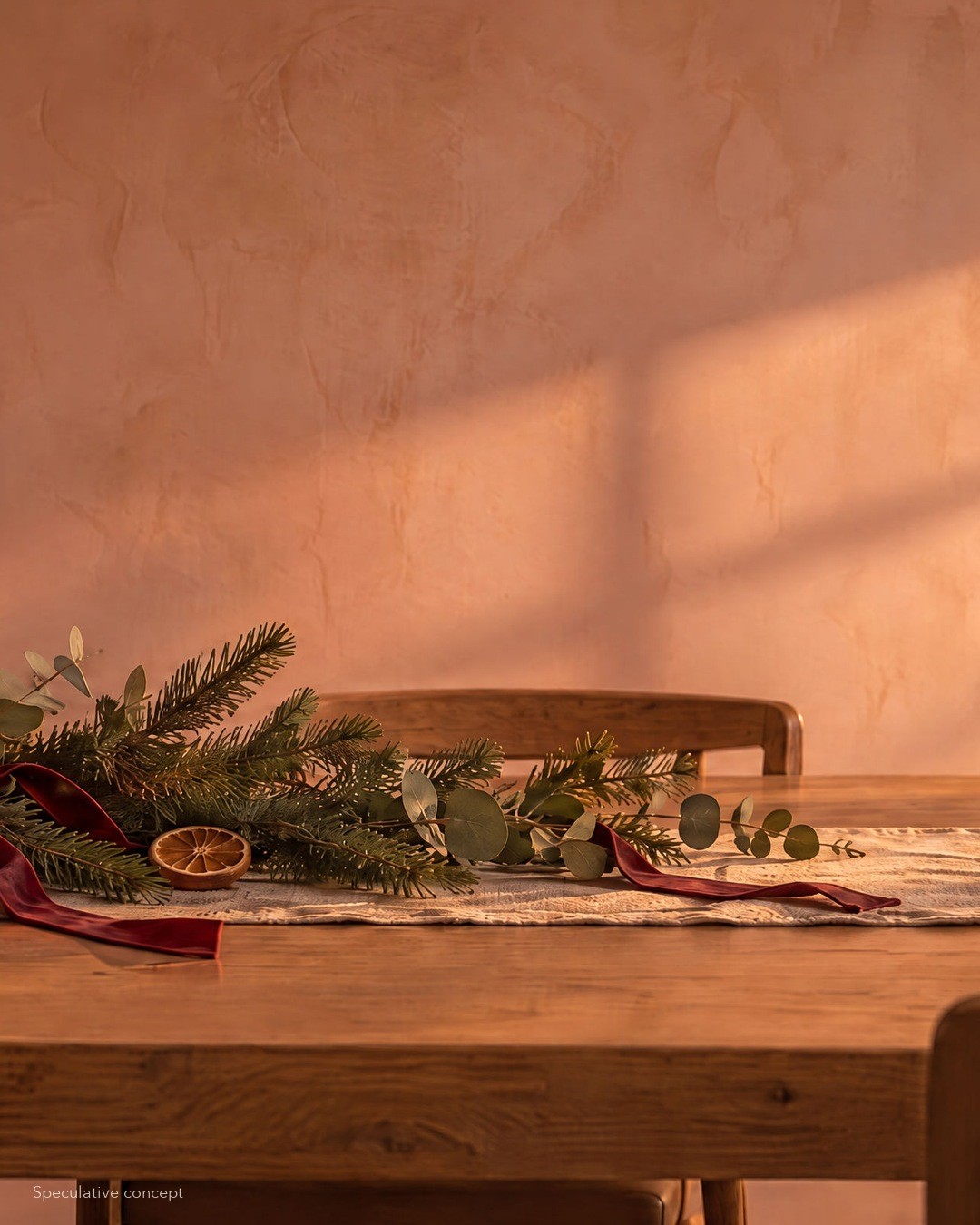 Christmas table, second panel: the table setting continues.