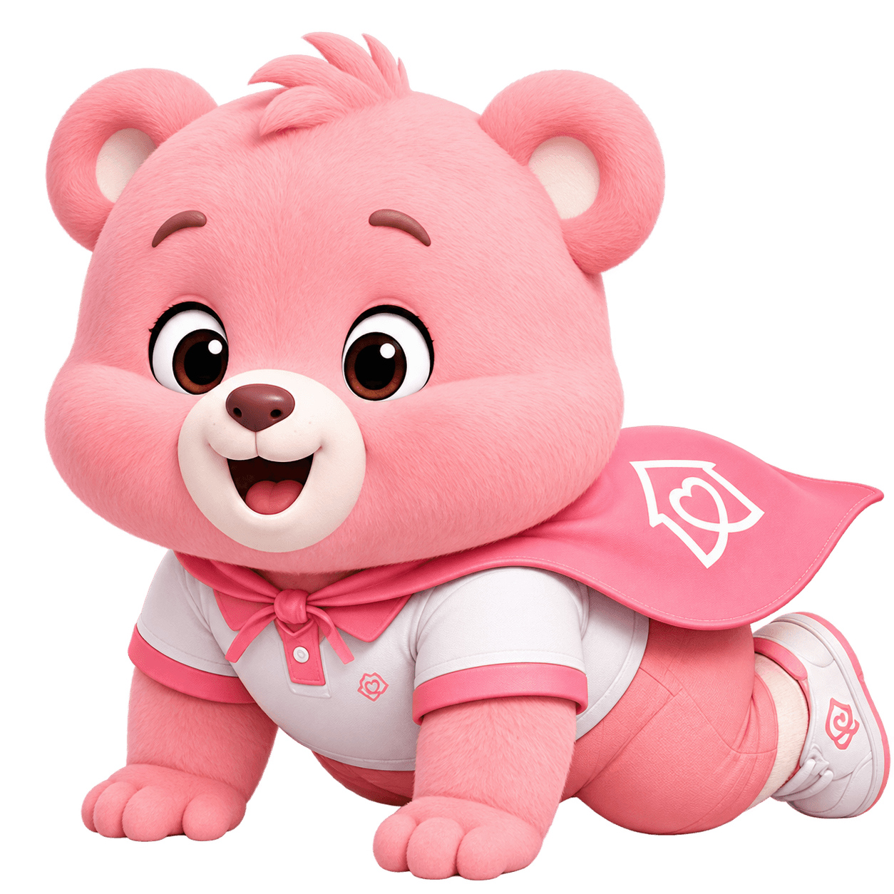 Pink Pure Care teddy crawling