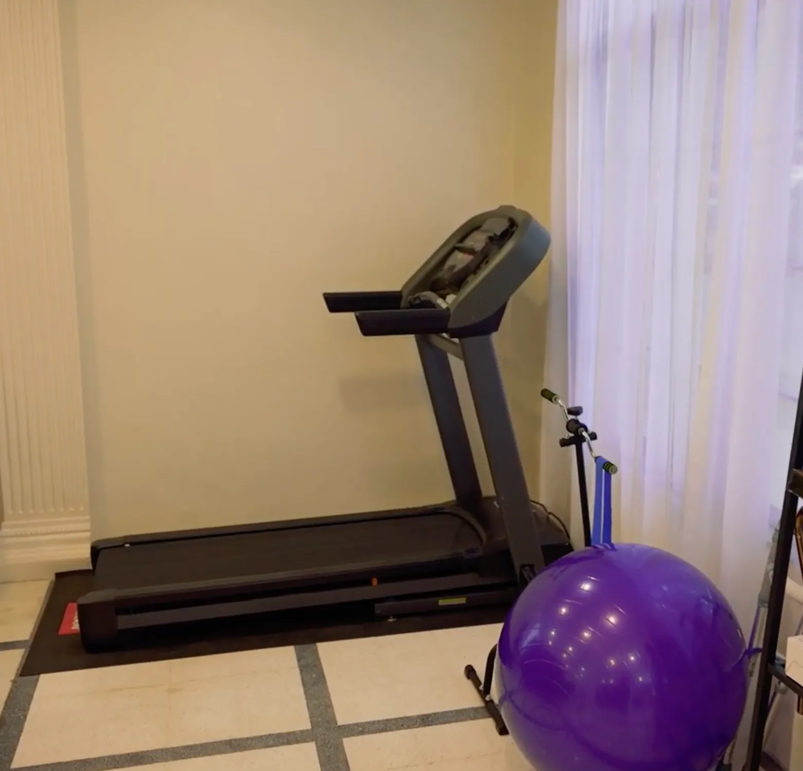 Exercise equipment and treadmill provided at Golden Oaks nursing home in Petaling Jaya.