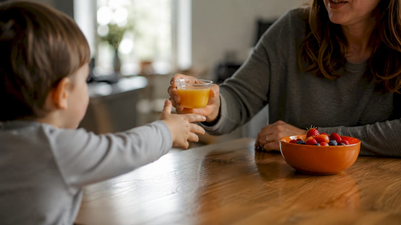 Caregiver providing immediate reinforcement after communication attempt