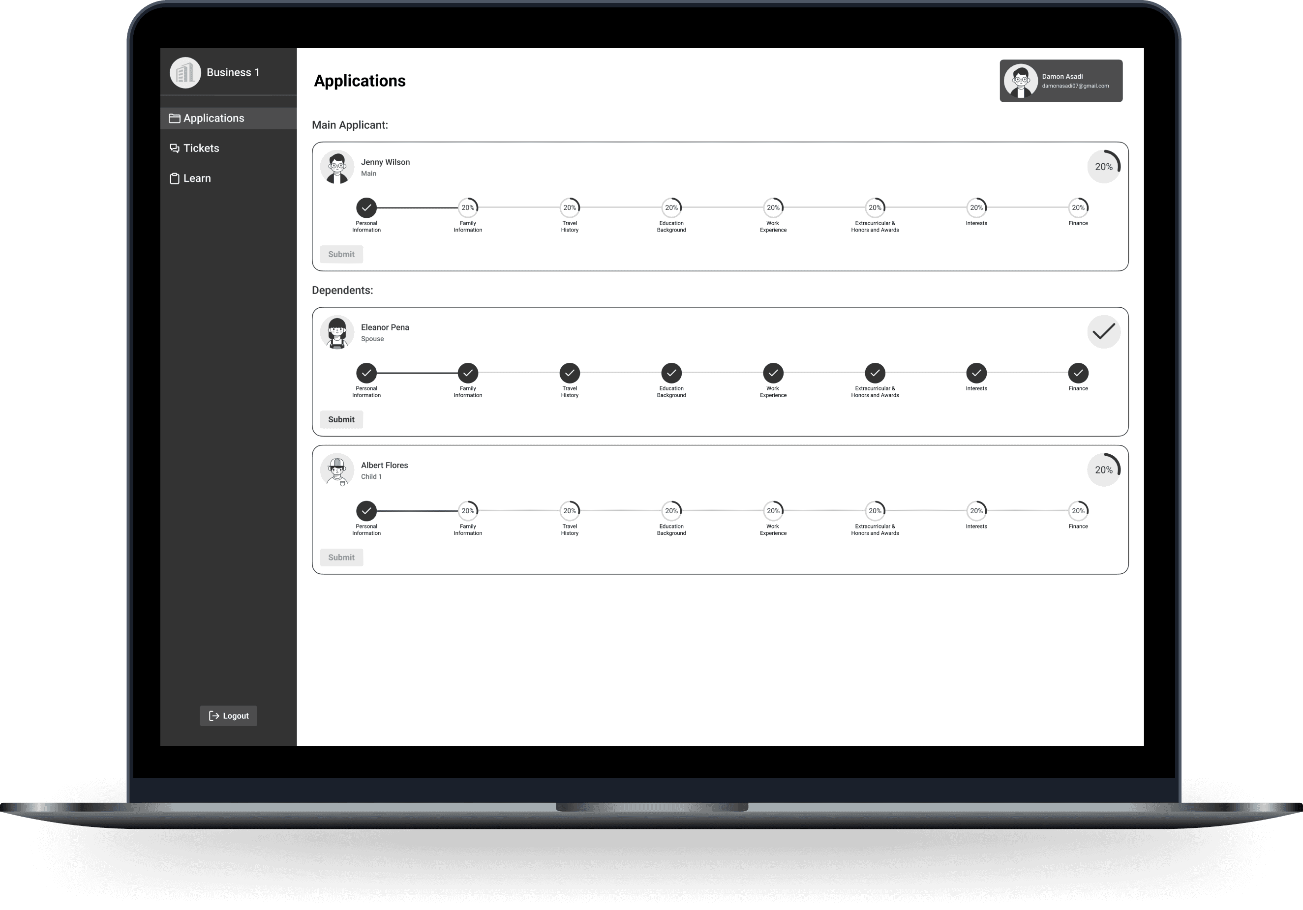 Glovee Dashboard