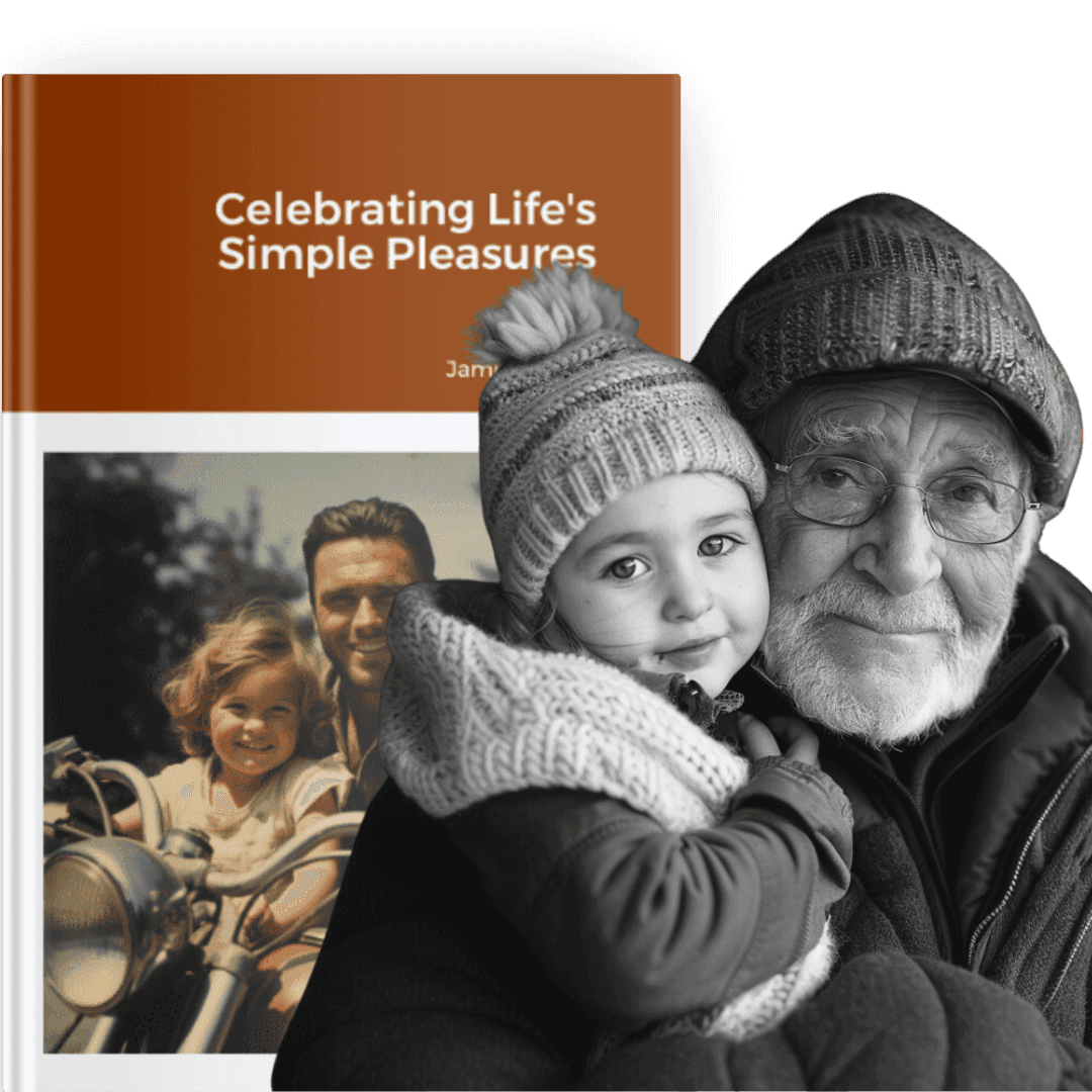 Kindred Tales Keepsake book of life stories, showing a father and daughter