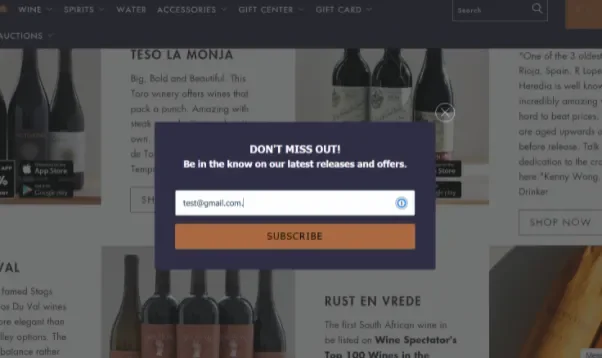 winesonline example