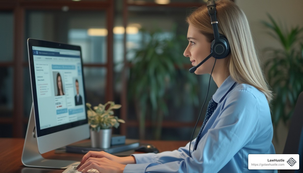 Example of client intake process - virtual receptionist for law firm