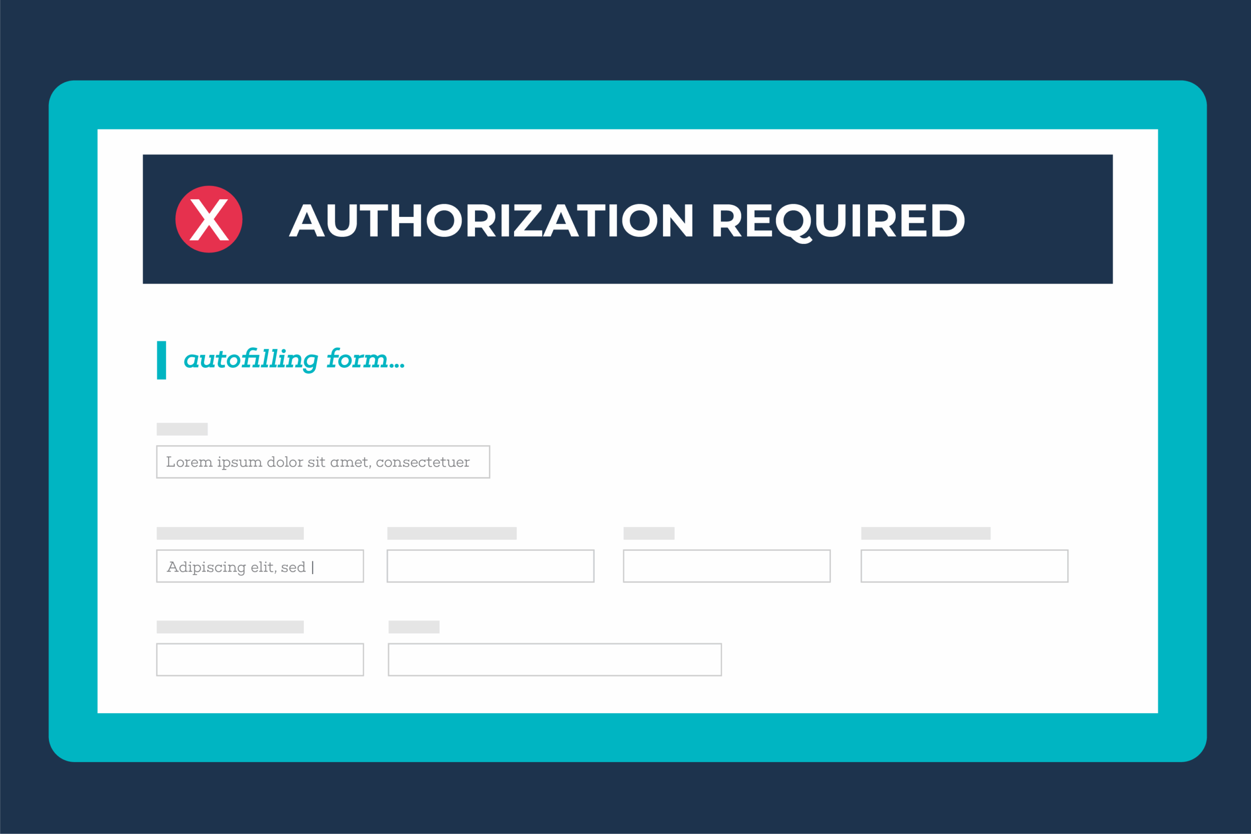 UI showing authorization required