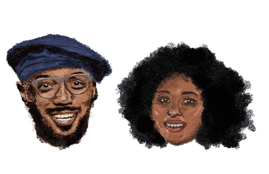 Modern minimalist desk setup with a computer monitor, microphone arm, camera, and indoor plants, featuring a pegboard with accessories on the wall and a Bauhaus-style poster leaning against the wall.