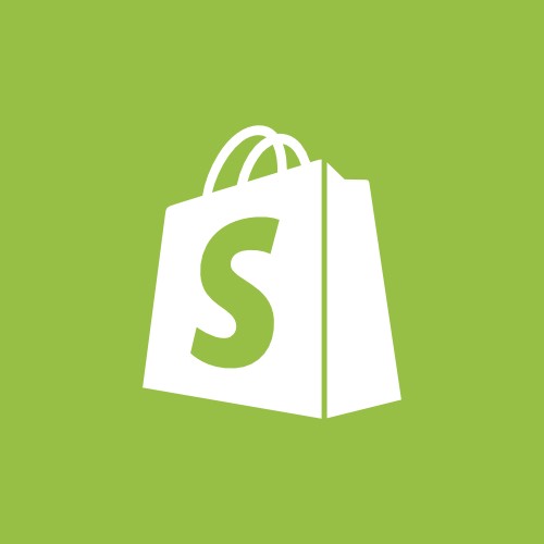 White Shopify Logo on green background