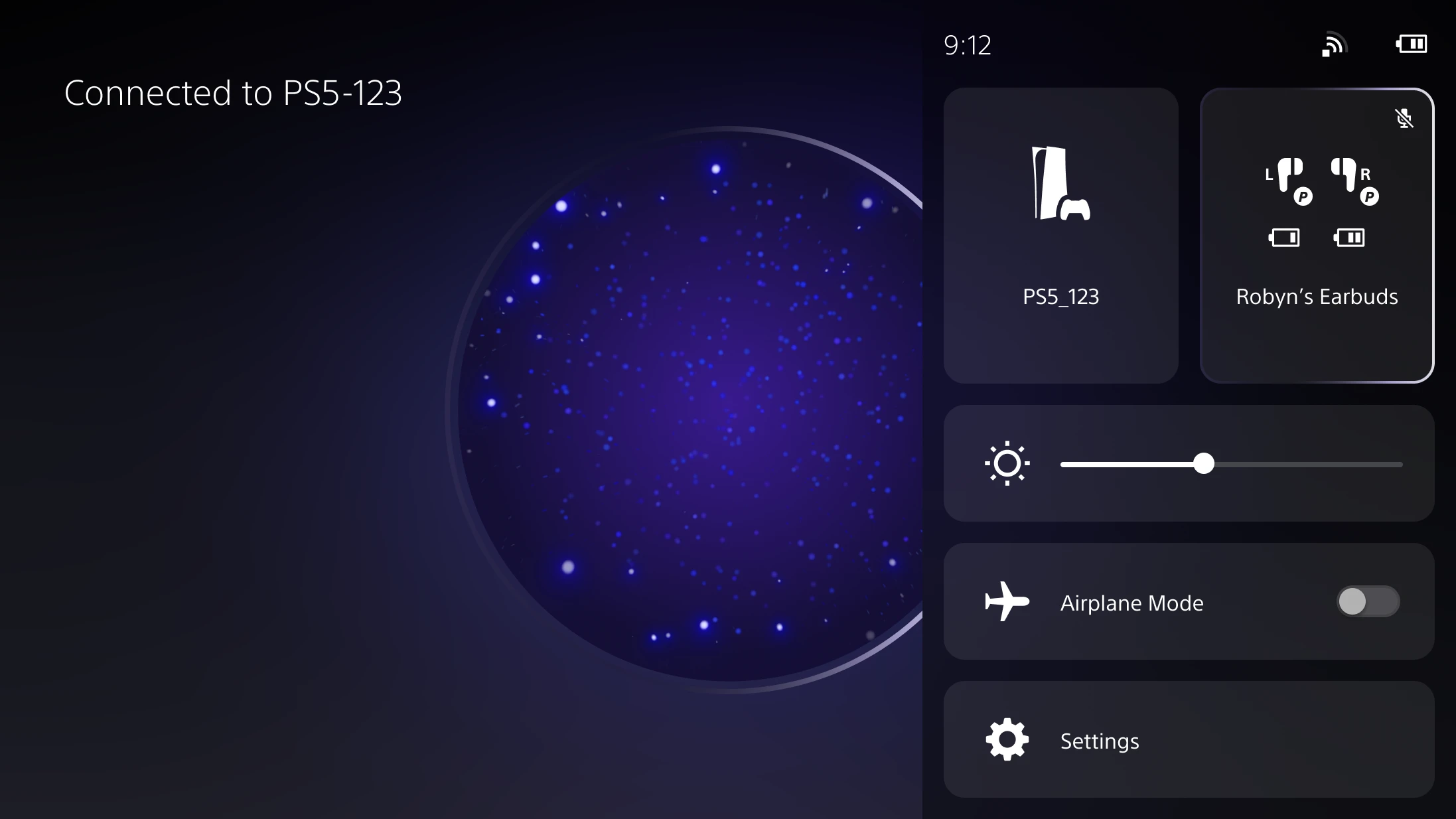 PS Link audio: see when a headset is connected.
