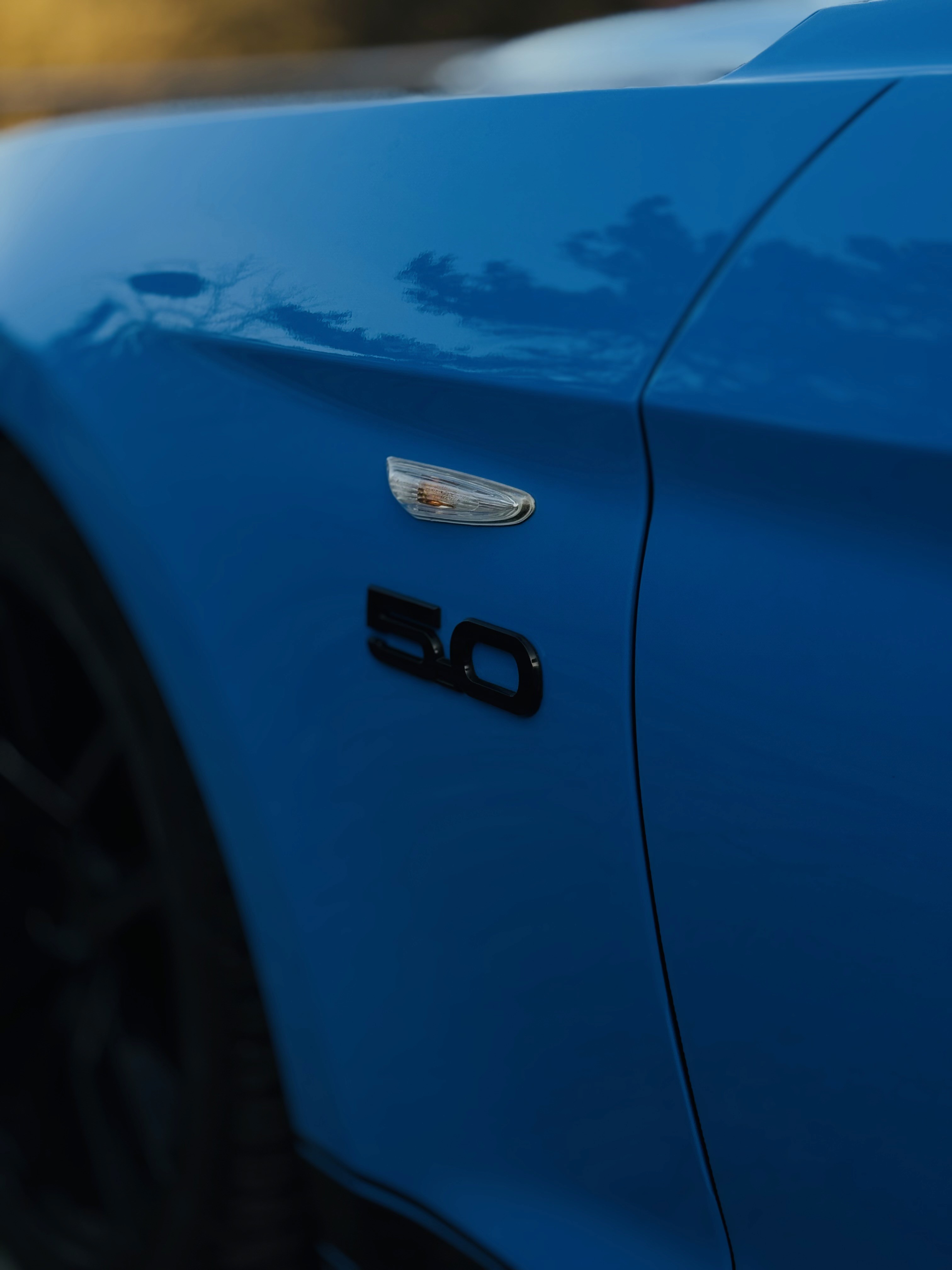 Ford Mustang GT in Blau seitenansicht